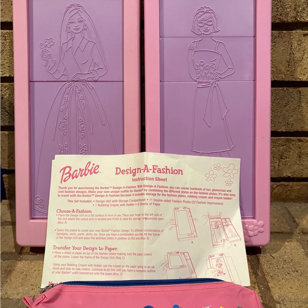 Barbie Fashion Design Set with Pink and Purple Plates 2001 Vintage (Pair). - Picture 1 of 5